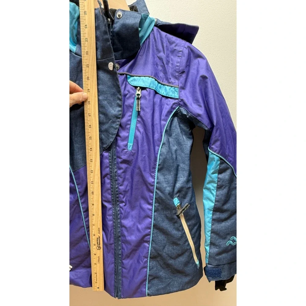 Jupa Kids Ski Jacket Purple Blue‎ Waterproof Breathable Hooded Size 12